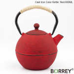 BORREY Jaapani rauast teekann Tetsubin Style teekann filtriga Valatud teekann Tee keeduvesi Kung Fu Oolong teekomplekt 680ml Red