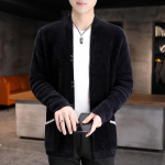 Mink fliisvillast riided Meeste paksendatud lukuga ka&scaron;miirist kudumid kardigan mantel S&uuml;gis- ja talvemood noortele 3XL