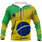 Brasiilia Embleem 3D Print T&auml;navamood Lahedad T&otilde;mblukuga kapuutsid S&uuml;gistopid Unisex Oversized Meeste R&otilde;ivad Pop Flag Pusa XS-6XL M