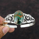 Cuprite Chrysocolla manseti k&auml;ev&otilde;ru 925 Sterling h&otilde;bedane k&auml;ev&otilde;ru originaal v&auml;&auml;riskivide ehted k&auml;sitsi valmistatud manseti k&auml;ev&otilde;ru kingitus naistele antiiksed ehted