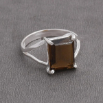 Suitskvartsist v&auml;&auml;riskivist 925 h&otilde;bedane s&otilde;rmus, k&auml;sitsi valmistatud s&otilde;rmus, virnas&otilde;rmus, juubelis&otilde;rmus, haru seadistuss&otilde;rmus, s&otilde;rmus naistele 6