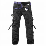Cargo Pants Meeste mood vabaaja p&uuml;ksid Mitme taskuga sirged s&otilde;jav&auml;ep&uuml;ksid 28 must