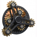 Puhast messingist Fidget Spinner hammasrataste &uuml;hendus Fidget Gyro m&auml;nguasja metallist isetegemise k&auml;sivurr mitme esmaklassilise laagriga (13 laagrid) 10.2x10.2x3.5cm must