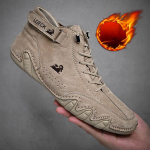 Seemisnahast saapad, k&auml;sitsi valmistatud, sulguriga K&otilde;rge &uuml;laosaga pl&uuml;&uuml;s paksendav Meeste vabaajajalatsid Puuvillased kingad Nahast saapad Meeste talvekingad 40 tumepruun v&auml;rv