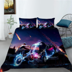 Mugav mootorrattateemaline voodipesukomplekt 3D udusulgedega tekikott 2/3 t&uuml;kki poiste/teismeliste/meeste tubadele AU180 * 210 t&auml;issuuruses tekikott DE 100x135cm