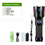 80000LM &uuml;liv&otilde;imas laetav taskulamp 800 W LED suure v&otilde;imsusega LED taskulambid 3000 M pikamaa taskulamp taktikaline latern With 18650 battery