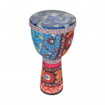 Aafrika k&auml;sitrumm 8-tolline kaasaskantav Djembe trummi l&ouml;&ouml;kpill v&auml;rviliste kunstimustritega 2