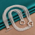 URMYLADY 925 naelsterlingit mitme &otilde;hukese ketiga armastuse s&uuml;dameripatsiga kaelakee naistele pulmapeo moe-v&otilde;luvad ehted 45cm