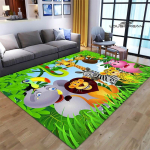 Multifilmid džungliloomade tr&uuml;kised vaip lapsed m&auml;ngivad vaipa elutuba magamistuba libisemisvastane vaip pildistamine rekvisiidid s&uuml;nnip&auml;evakingitus 80x120cm