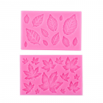 2 tk/komplekt 3D lehtede vormi koogi silikoonvorm koogi tassikoogi seebivaha k&uuml;&uuml;nla &scaron;okolaadivormi jaoks roosa