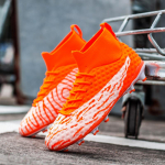 Meeste jalgpallijalatsid Laste jalgpallisaapad Naiste profijalgpalliklambrid Libisemisvastased Chaussure Football FG V&auml;lijalgpallijalatsid 37 oranž