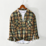 Moodne ruuduline pikkade varrukatega meeste kevad- ja s&uuml;giss&auml;rk avar suur vabaaja t&ouml;&ouml;s&auml;rk 3XL