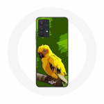 &Uuml;mbris Samsung Galaxy A32 5G Yellow Parakeet Birds rohelise taustaga