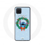 &Uuml;mbris Samsung Galaxy A12 Stitch Snow Merry Christmas Blue jaoks
