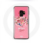 &Uuml;mbris Samsung Galaxy S9 TWICE punase logoga plakatile Mis on armastus