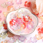 Ehete valmistamiseks K&auml;ev&otilde;rud Nelja kroonlehega 17x6mm kaelakee amulettide tarvikud Umbes 120 tk Vahehelmed AB v&auml;rvilised lillehelmed Avaleht