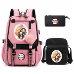 3 tk/komplekt Kamado Nezuko seljakotid t&uuml;drukutele Anime koolikott Teismelise &uuml;li&otilde;pilase l&otilde;uendiga s&uuml;learvuti seljakott naiste seljakott