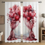 2tk S&otilde;brap&auml;eva s&uuml;dame &otilde;hupall akvarellv&auml;rviga maalitud Valance Print l&auml;bipaistvad kardinad Mitme stseeni varrastega taskudekoratsiooniga kardinad W70xH160(CM)x2PCS-Grommet Top