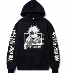 Jujutsu Kaisen kapuutsid Unisex Hip Hop Anime Pulloversid Avarad pikkade varrukatega kevad-s&uuml;gis meeste riie L must