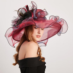 Laia &auml;&auml;rega organza p&auml;ikesem&uuml;ts Elegantne &uuml;hev&auml;rviline Derby Hat v&otilde;rgust hingav kerge UV-kaitsega naiste reisirannam&uuml;tsid Adjustable