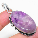 Natural Sage Amethyst Gemstone 925 Sterling Silver Gift Pendant 2.21 c0c25