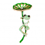 Naised Pross Rhinestone Multifilm Konn Lootose Lehe Kuju Roostevaba Libisemisvastane Kulumiskindel mantel krae M&uuml;ts Sall Kaunistus Riided Pin Pidu roheline