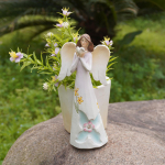 Praying Angel Planter Pot Statue Flowerpot Creative Small Plant Resin Bonsai for