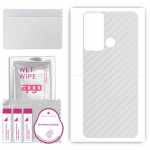 apgo Protective Skin Sticker for the back compatible with Infinix Hot 20 Play, Wrap Film, Foil, Vinyl - Pattern Transparent Carbon