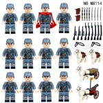 Ww2 M8114 kaheksanda marsruudi armee nukk valge hobune, lastele ehitusplokkide kokkupanemise m&auml;nguasi