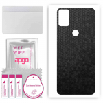 apgo Protective Skin Sticker for the back compatible with Alcatel 3x, Wrap Film, Foil, Vinyl - Pattern Black Honeycomb