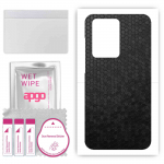 apgo Protective Skin Sticker for the back compatible with Samsung Galaxy S20 Ultra, Wrap Film, Foil, Vinyl - Pattern Black Honeycomb