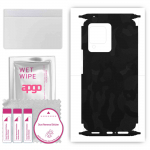 apgo Protective Skin Sticker for the back+sides compatible with Vivo S12 Pro, Full Wrap Film, Foil, Vinyl - Pattern Black Camo