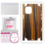 apgo Protective Skin Sticker for the back+sides compatible with Apple iPhone 12 mini, Full Wrap Film, Foil, Vinyl - Pattern Tigerwood