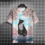 Loomade T-s&auml;rk meestele Kassi 3D-tr&uuml;kk Suvine vabaaja l&uuml;hikeste varrukatega meeste T-s&auml;rgid Mood V&auml;lis&otilde;hu T&auml;nav Meeste &Uuml;legabariidilised R&otilde;ivad 2XL