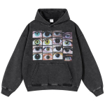 Streetwear Silmad Graafiline Unisex Pesitud Must &Uuml;le suurusega Unisex Pikkade varrukatega Kapuutsiga pusa M must
