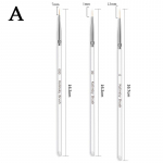 3 tk/komplekt Crystal Fine Liner Brush K&uuml;&uuml;nte joonistuspintslid &Otilde;hukese joonega k&uuml;&uuml;nepintsel Detailide v&auml;rvimispliiats Geelk&uuml;&uuml;nemaalimise t&ouml;&ouml;riistad