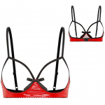 Naiste nahast seksikas pesu rinnahoidja &uuml;laosa, avatud nibudega voodrita rinnahoidja &uuml;laosa XXL punane