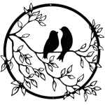 Metallist seinakaunistus Linnud puu otsas Metallist kaunistus seinakunst Siluett Seinakaunistus Must &uuml;mmargune kaunistus seinarippus A