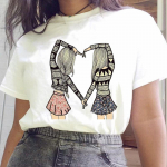 Naiste T-s&auml;rk Graafiline S&otilde;brad Armastus &Otilde;de Daam Top Moodne T-s&auml;rk Naiste Multifilm S&otilde;prus T-s&auml;rk T-s&auml;rk Print l&uuml;hikeste varrukatega Riietus S