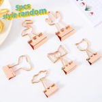 5 TK metallist kirjaklamber kokkuklapitavad metallist k&ouml;iteklambrid kuldsed k&auml;epidemed klambrid paber dokumendikontor Kool Kirjatarvete stiil juhuslik