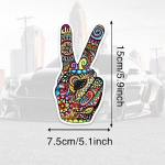 DS29 # 7,5 x 15 cm Peaceful Vibes Armas rahum&auml;rgiga vin&uuml;&uuml;lkleebis auto, s&uuml;learvuti ja akna kaunistamiseks 15x7.5cm