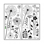 1 komplekt v&otilde;ilillemustriga seinakleebised eemaldatav PVC autoakna seinakleebis