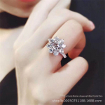 Ameerika moissaniidiga p&auml;evalilles&otilde;rmus naistele, tunnistus kaasas Sunflower 1 carat moissanite ring, Size 18