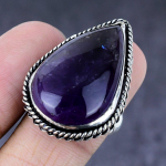 Sage Amethyst Gemstone Handmade 925 Steling Silver Gift Jewelry Ring Size 8 e5t41