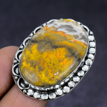 Bumble Bee Jasper Gemstone 925 Sterling Silver gift Jewelry Ring Size 9 T8y28