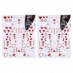 2 tk k&uuml;&uuml;nekleebis, mis ei pleeki, lihtne pasta, isekleepuv, mitte langev DIY valentinip&auml;eva punase s&uuml;damemustriga manik&uuml;&uuml;ri kleebis k&uuml;&uuml;nesalongi tarvik H