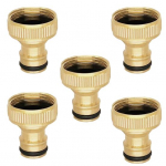 5 tk messingist vooliku toru adapterid roostekindel lekkekindel turvaline &uuml;hendus Lihtne paigaldamine k&ouml;&ouml;gikraani pistikud aiatarbed kollane