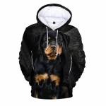 Must rottweileri koerte kapuuts Meestele 3D Prindiga dressipluusid Kevad-s&uuml;gis kapuutsid Naiste Mood Pullover T&auml;navar&otilde;ivad Lastemantel XL
