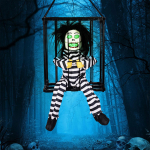 Animeeritud Halloweeni Kaunistus, Animeeritud Rippuv Kummitus Kaunistuse Rekvisiit Hirmutava Heliga Heli & Aktiveeritava Anduriga Vangla Kummitava Maja Kaunistus Sisse One Size