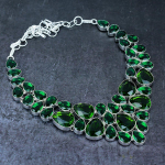 Chrome Diopside Gemstone Handmade 925 Sterling Silver Jewelry Necklace 18 d9k26
